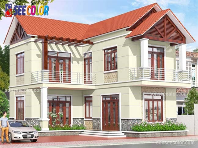 Chỉ nên dùng tối đa 3 màu để sơn ngoài trời